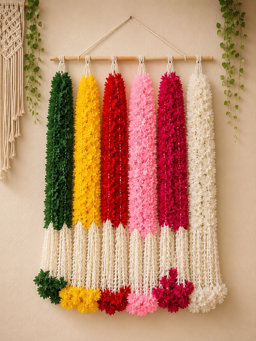 Multicolour floral Diwali bandarwal wall hanging