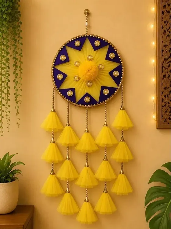 Star mandala Diwali wall hanging with tassels