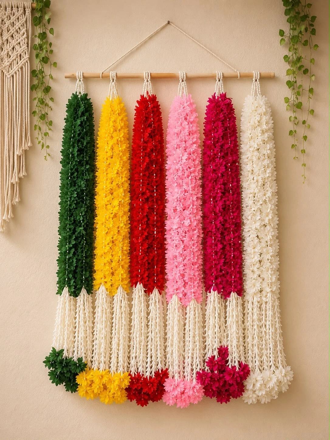 Multicolour floral Diwali bandarwal wall hanging